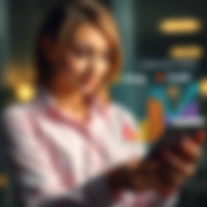 A chart displaying insights into a woman's career, marriage, and financial situation with visual elements representing each aspect.