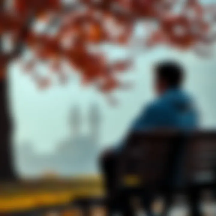A person sitting on a bench, looking thoughtfully into the distance, symbolizing reflection and support in relationships