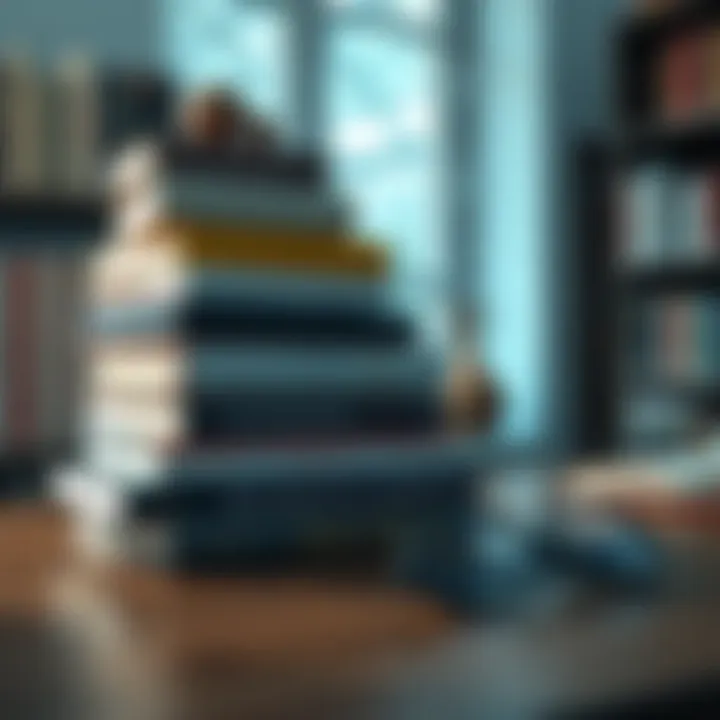 A stack of books about Carl Jung's theories on psychology, including titles on archetypes and the collective unconscious, set on a wooden table with reading glasses nearby.