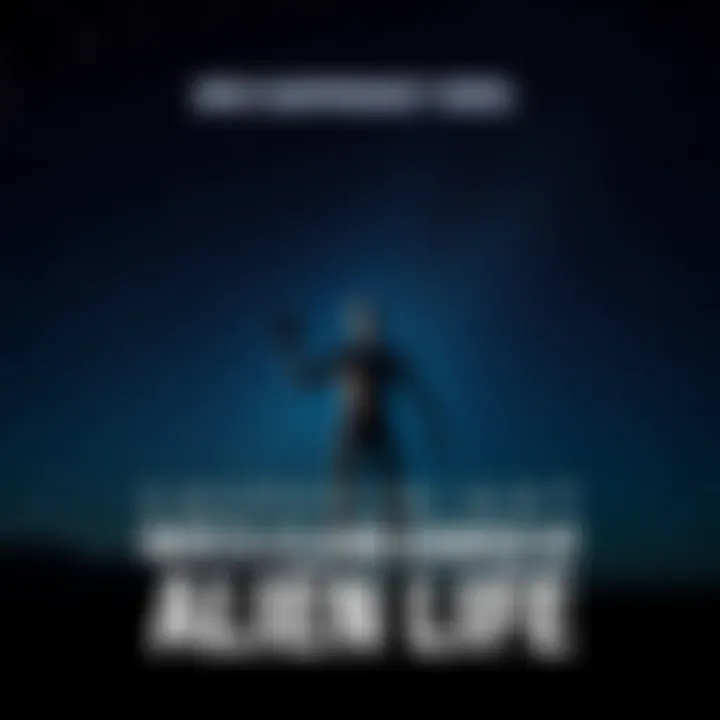 A still from Caspersight's video featuring a mysterious figure known as Skinny Bob, surrounded by stars and a dark sky, sparking debate about alien life.