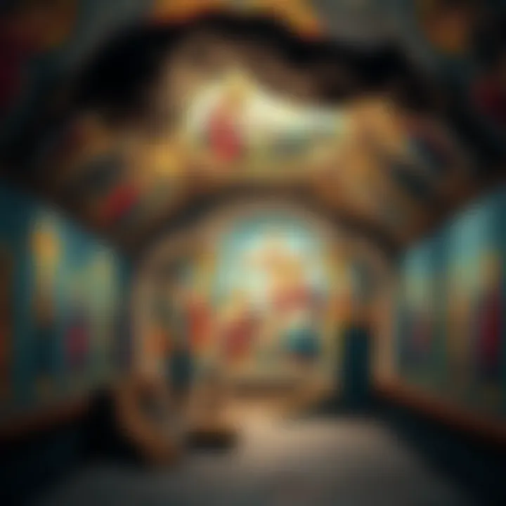 Catacomb Painting A depiction of early Christian symbols and figures found in ancient Roman catacombs, highlighting their religious significance.