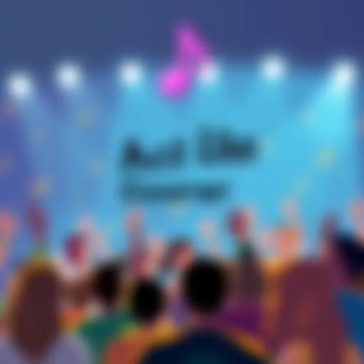 A vibrant scene depicting people singing joyfully with a music note symbol above them, inspired by the phrase 'Act like Sheldon Cooper', suggesting a fun anthem for change.