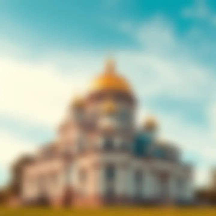 The Cathedral of Christ the Saviour, a stunning architectural structure in Borki, Kharkov, Ukraine, showcasing its grand dome and intricate details.