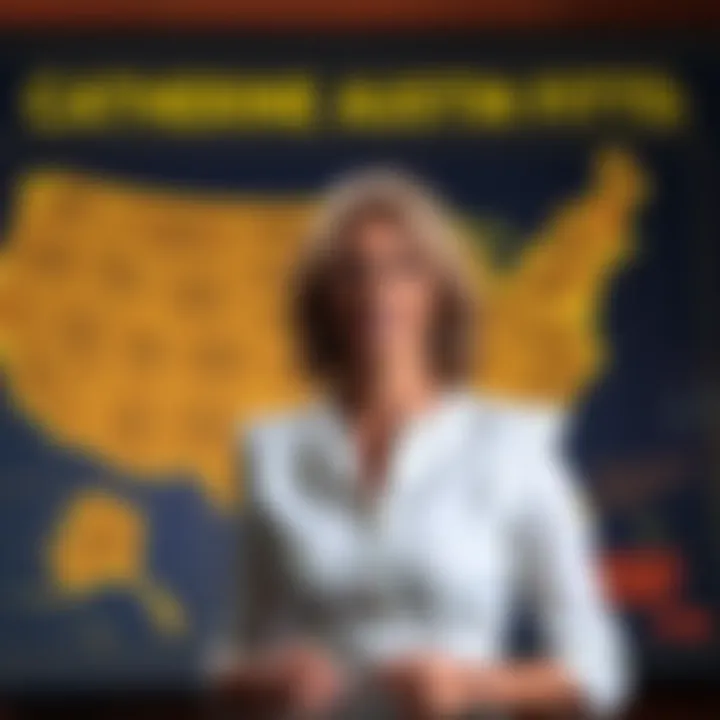 Catherine Austin Fitts stands in front of a map highlighting secret Department of Defense bases and hidden funds.