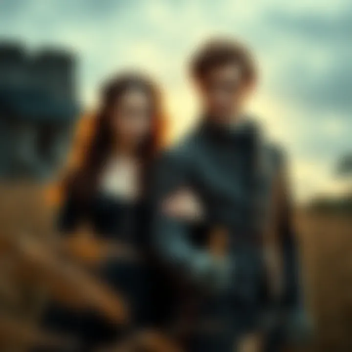 Catherine and Heathcliff in Wuthering Heights Catherine and Heathcliff stand together, reflecting Scorpio traits like passion and intensity.