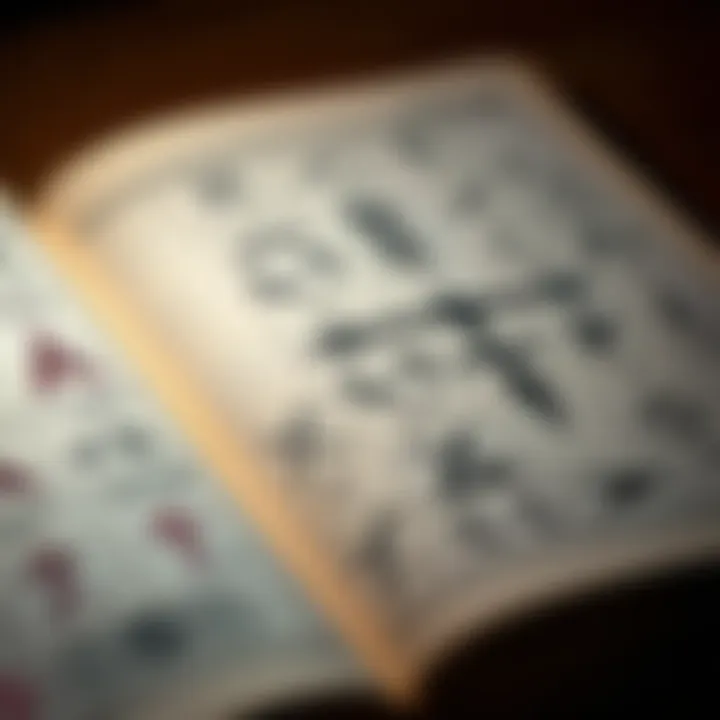 Close-up view of mysterious symbols found inside a Catholic Bible, showcasing markings that may relate to monastic traditions or Latin shorthand.