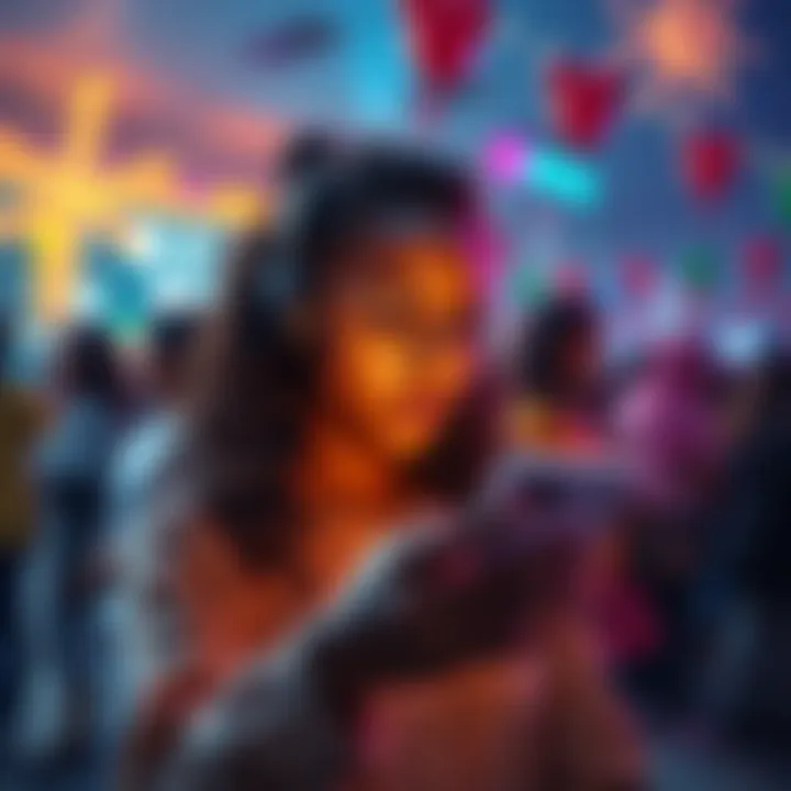 A young woman looking sad while scrolling through her phone, missing friends and parties during Iyaworaje restrictions, dreaming of future fun at Disney.