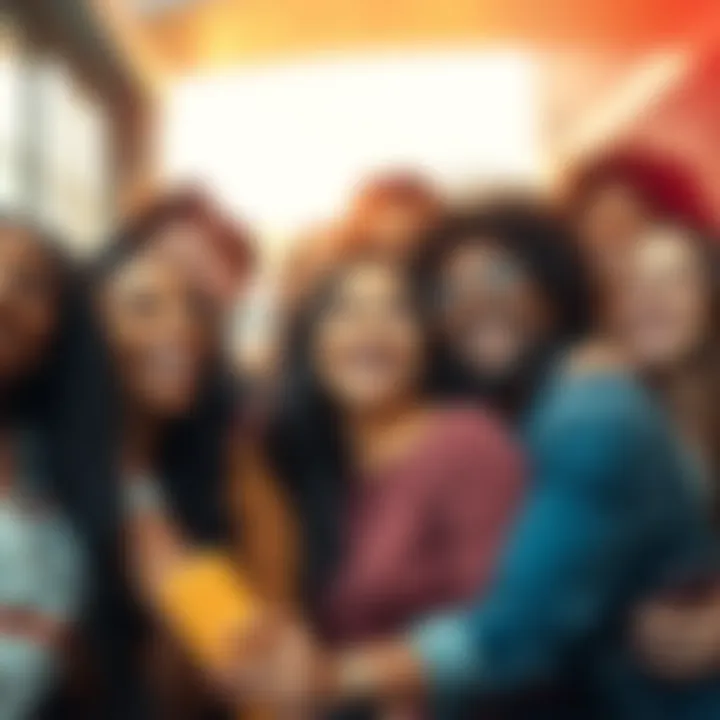 A group of diverse people smiling and enjoying life together, representing the positivity of the current era.