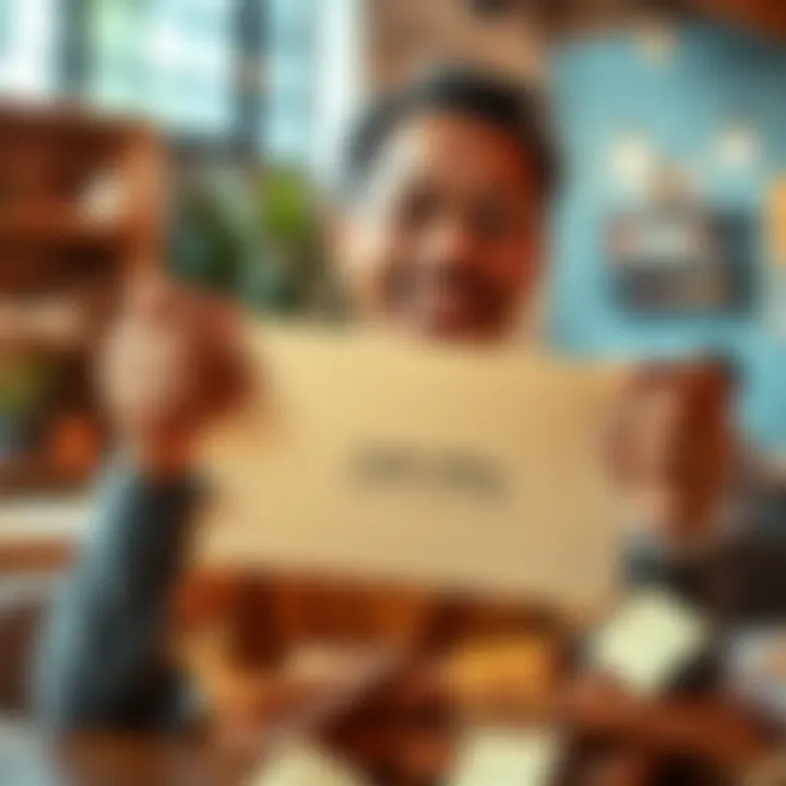 Celebrating Job Offer A person smiling and holding a job offer letter, surrounded by cinnamon sticks and gratitude notes.