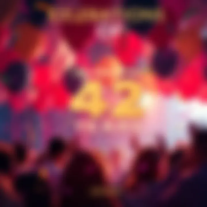 A vibrant party scene with balloons and confetti, symbolizing joy and optimism for the year ahead.