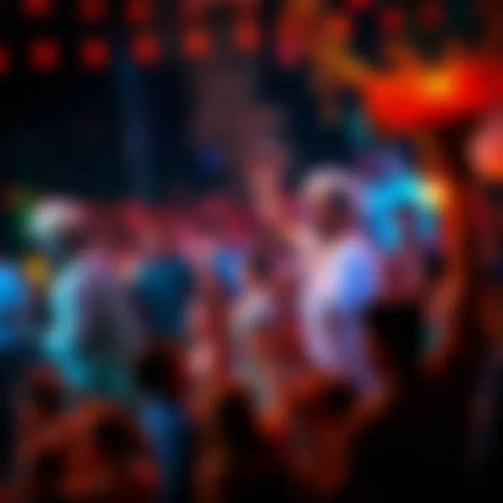 A vibrant festival scene with people enjoying wine, dancing, and celebrating, inspired by Dionysus.