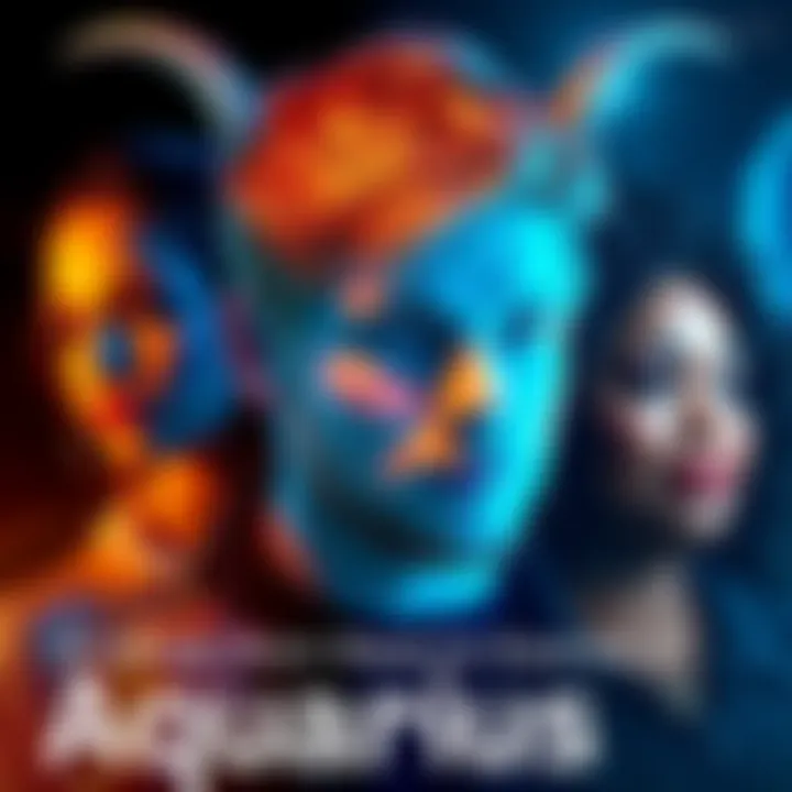 Collage of Shakira, Ed Sheeran, and Oprah Winfrey showcasing traits of Aquarius