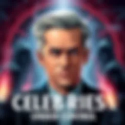 An illustration depicting a famous celebrity surrounded by shadowy figures representing dark forces, hinting at manipulation.