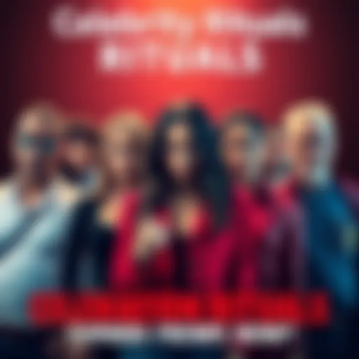 A group of celebrities standing together with serious expressions, highlighting the concept of humiliation rituals in the entertainment industry.