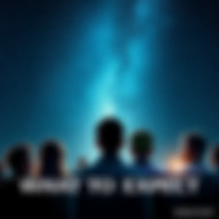 A worried group of people looking up at the night sky filled with stars, considering the potential impact of an approaching comet.