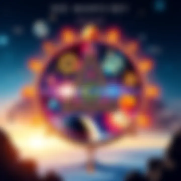 A collage of Masonic symbols intertwined with cosmic elements from No Man's Sky, illustrating the connection between the game's universe and Masonic themes.