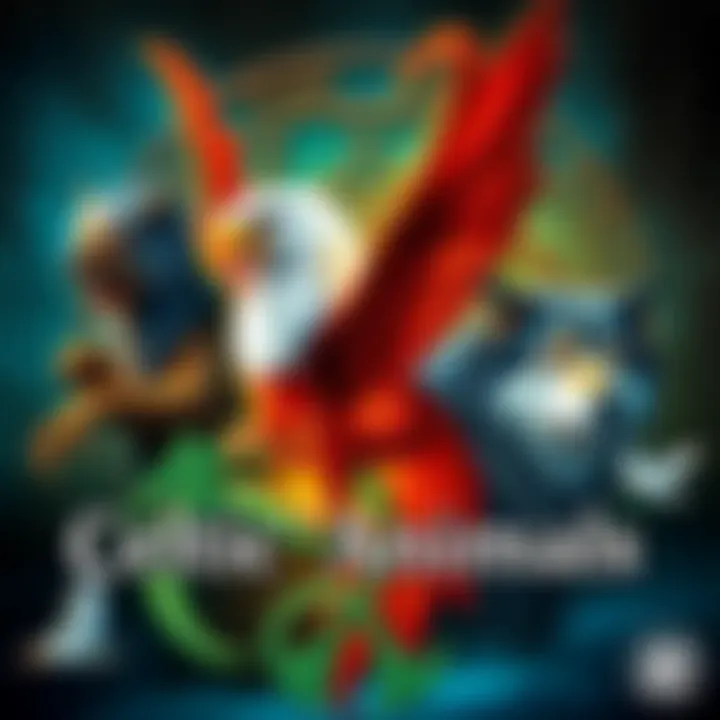 A collage of various spirit animals associated with Celtic culture, including a dragon, eagle, and wolf, set against a backdrop of ancient Celtic symbols.