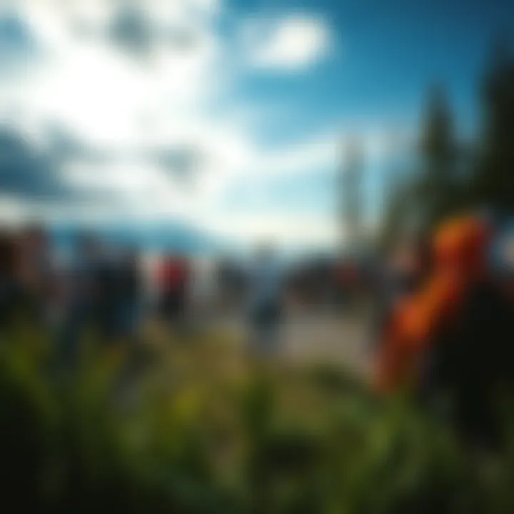A group of people gathers at Lake Superior for a Spring Equinox ceremony, with nature surrounding them and a sense of community in the air.