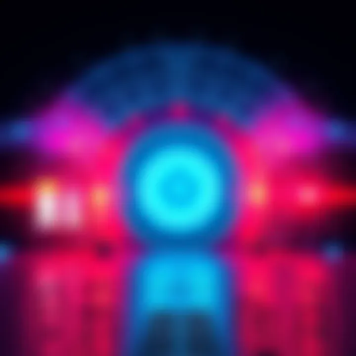 CERN Portal Opening A glowing portal at CERN with vibrant colors, symbolizing communication with beings from 3I/Atlas, surrounded by stars and cosmic elements.