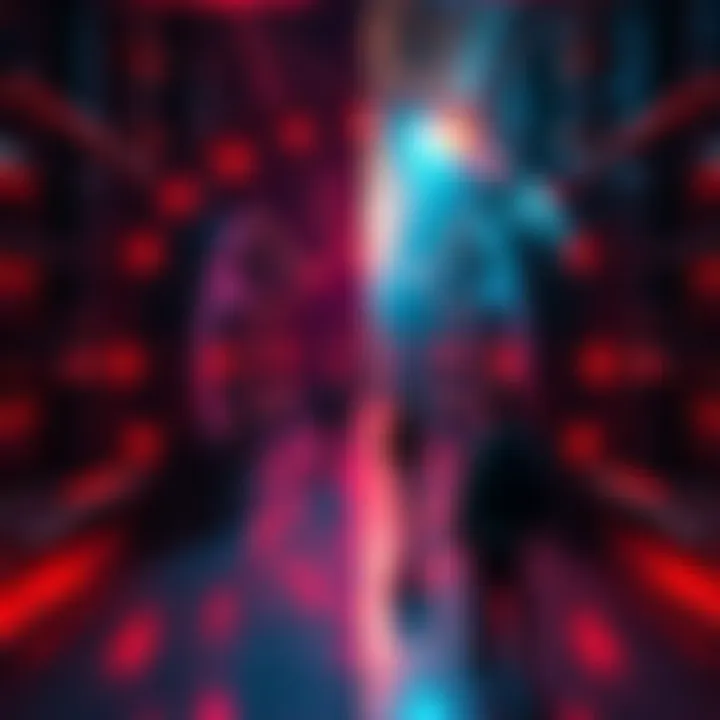 A scene showing a split view of the Large Hadron Collider and characters from Stranger Things exploring alternate realities.