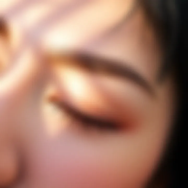 A close-up of perfectly shaped eyebrows with a dreamy background, symbolizing the effects of Cha Eun-woo's subliminal messages.