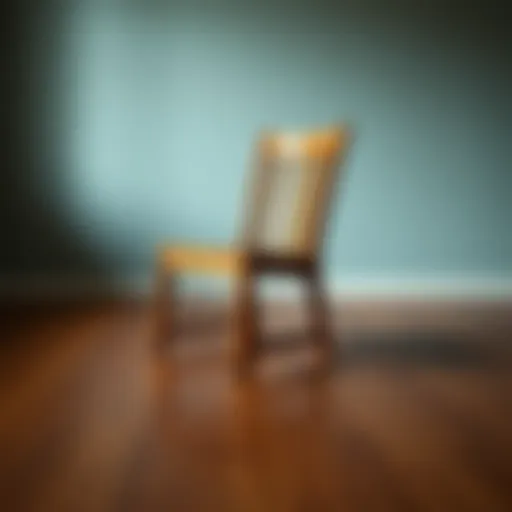 A wooden chair moving across a floor with no visible force acting on it