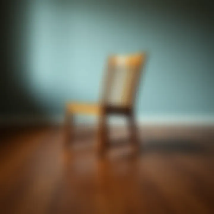 A wooden chair moving across a floor with no visible force acting on it