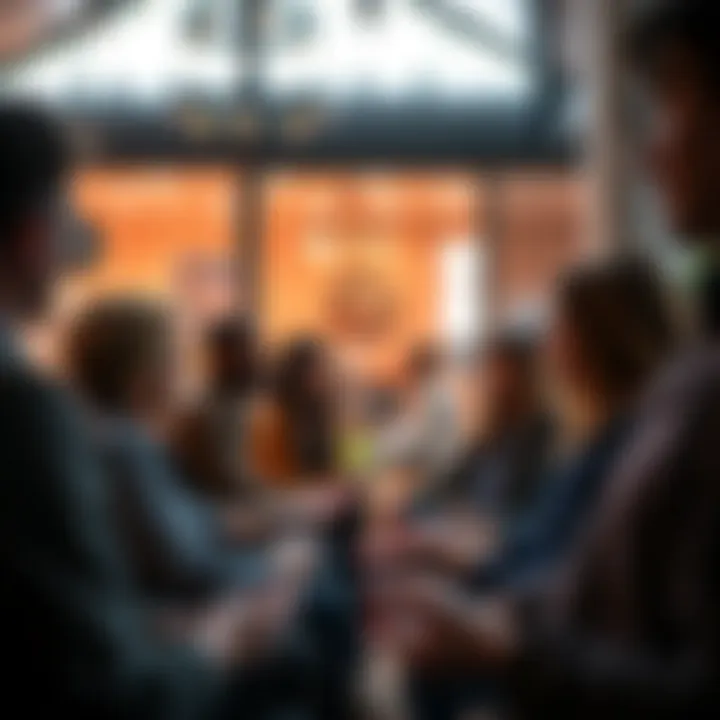A diverse group of people engaging in a conversation about chakras in a warm and welcoming setting