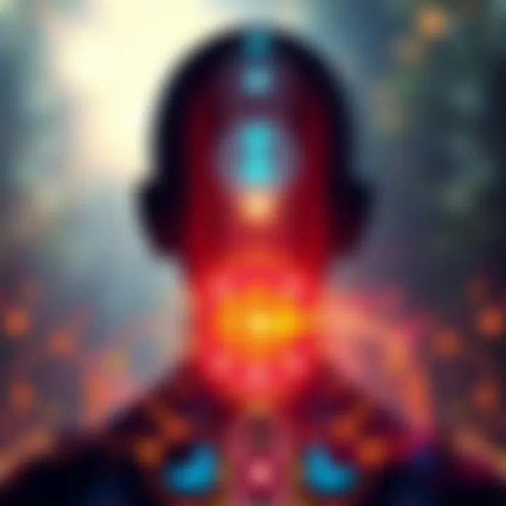 Visualization of chakra alignment for neck energy blockages