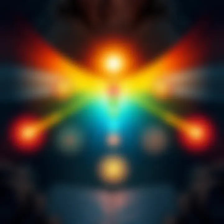 A representation showing the seven chakras aligned with the seven seals of the Bible, symbolizing spiritual energy and enlightenment.