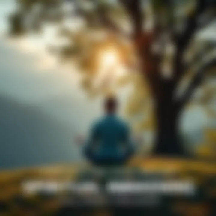 Challenges in Spiritual Awakening A person sitting in meditation under a tree, reflecting on their spiritual journey, surrounded by nature.