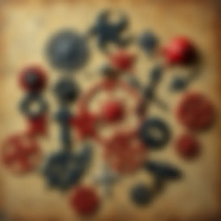 A collection of various Chaos Magic symbols and sigils on a textured background, reflecting the blend of authenticity and aesthetic confusion.