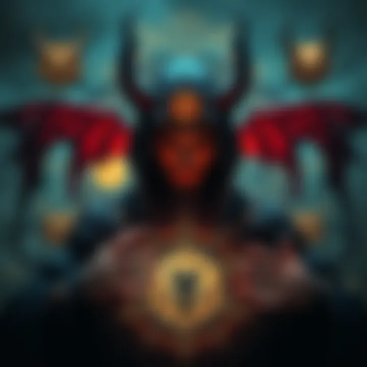 A chaos magician surrounded by sigils and illustrations of demons, symbolizing their beliefs in activating chaos.