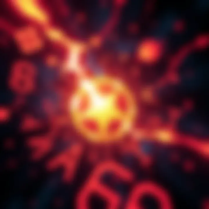 An abstract representation of symbols and letters representing chaos magick and logic in an alphabet form.