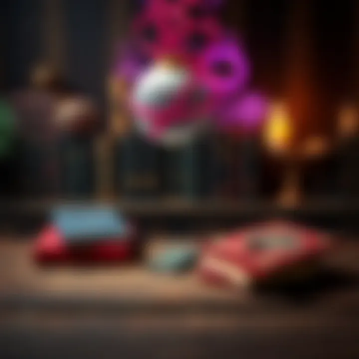 Chaos Magick Books on Table Various books on Chaos Magick related to metaphysics and cosmology placed on a wooden table with a mystical background