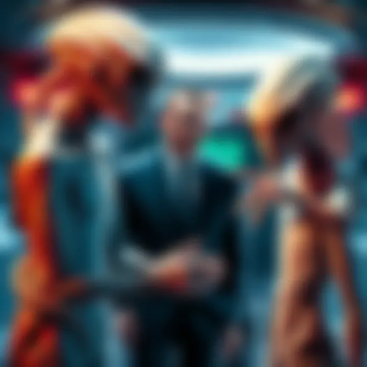 Charles Hall interacting with Tall White aliens at Area 51, showcasing their unique features and advanced technology