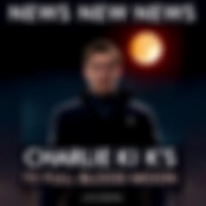 Charlie Kirk standing in a dark setting illuminated by a bright Full Blood Moon, looking contemplative, with a somber atmosphere, hinting at a sense of danger.