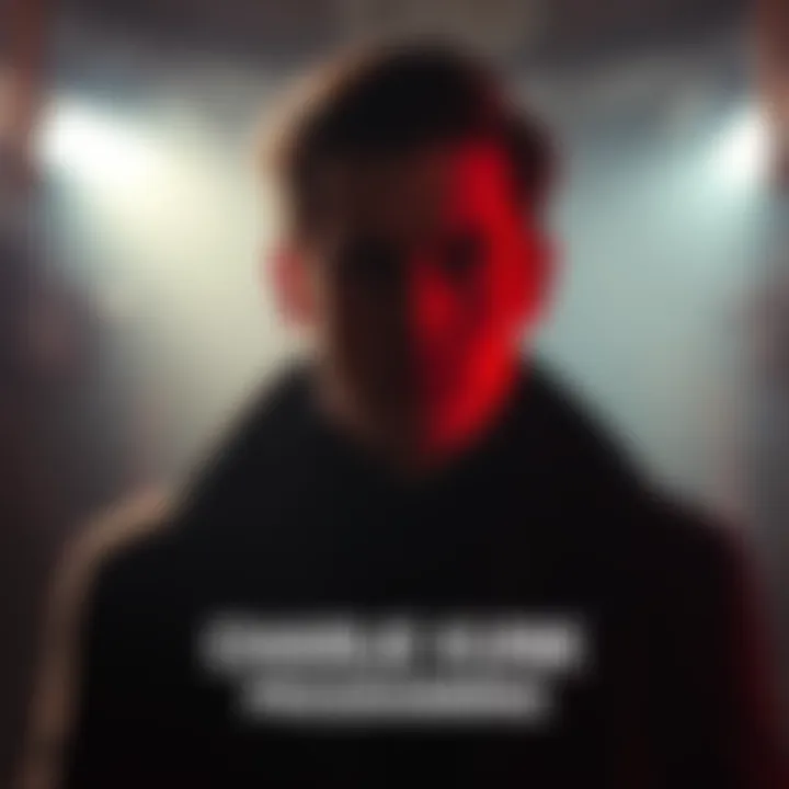A dramatic scene depicting Charlie Kirk in a shadowy setting, symbolizing the concept of predictive programming and media influence.