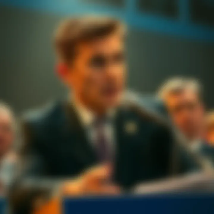 Charlie Kirk speaking at an event with a microphone, suspicious activity surrounding him