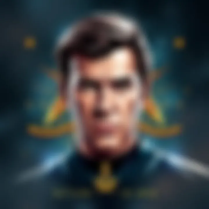 Illustration of Charlie Kirk with symbols from Star Trek and Masonic imagery, representing connections among them.