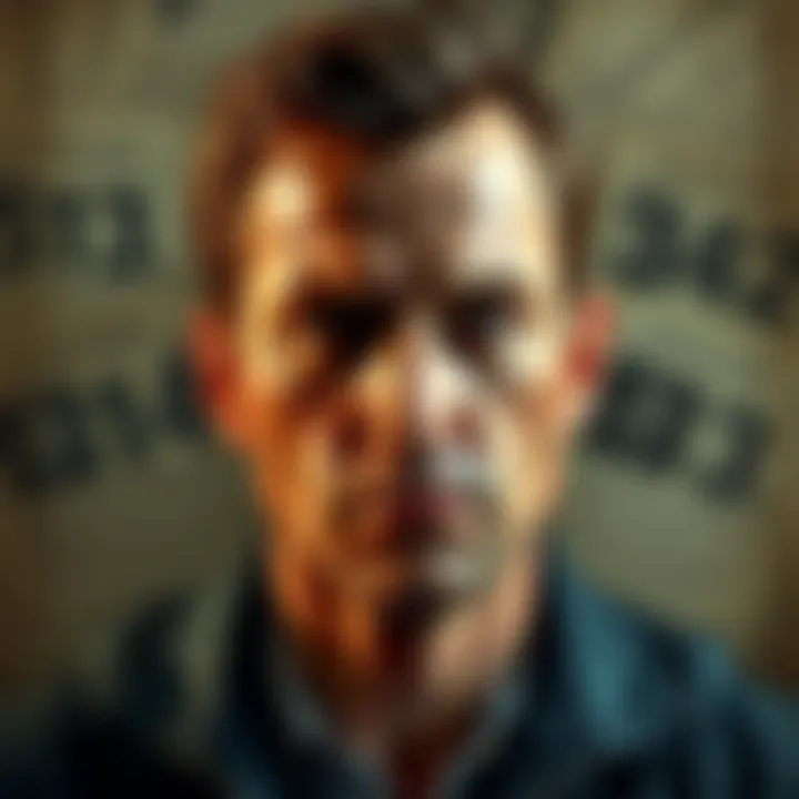 A man named Charlie with a serious expression, surrounded by newspaper clippings about the Zodiac Killer, including ciphers z-13 and z-32, emphasizing connections to unsolved murders.