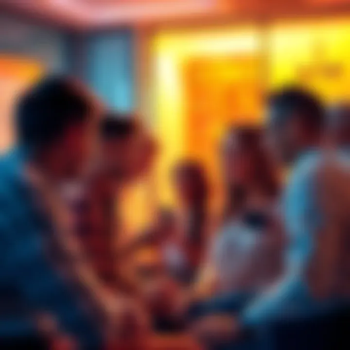 A group of people exchanging messages in a lively chat room on a website