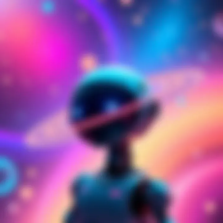 An AI chatbot shows a preference for the planet Saturn, surrounded by colorful rings and stars, highlighting its selection in a playful way.