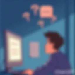 ChatGPT Refusal Illustration A person looking at a computer screen with a confused expression, questions floating above their head about why ChatGPT won't respond to certain requests.