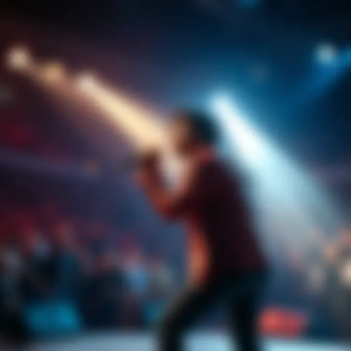 Che sings with passion on stage, surrounded by lights and an engaged crowd during his tour.