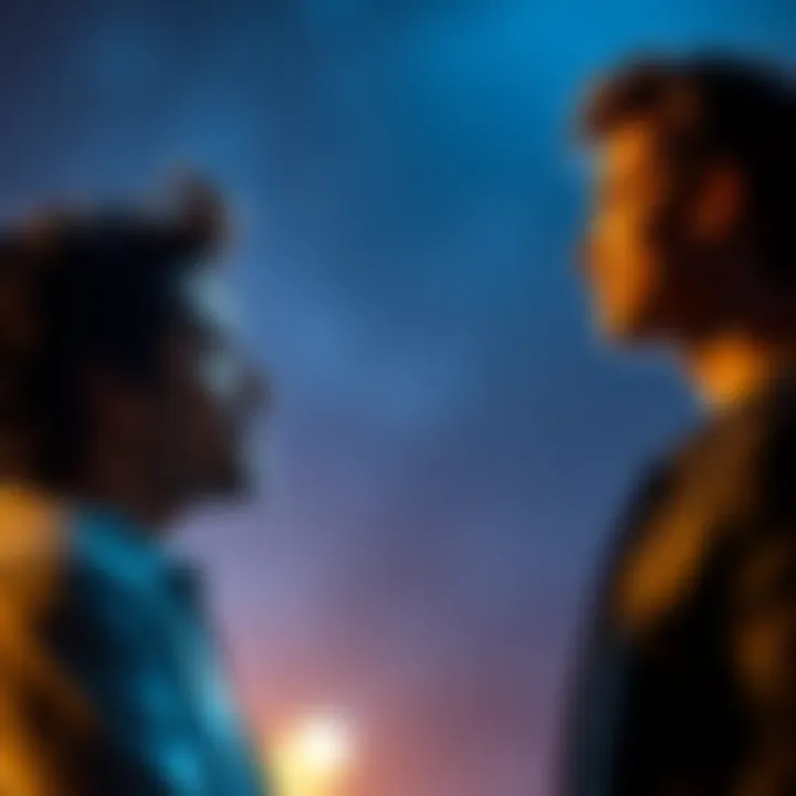 Che and Noah looking away from each other, symbolizing a rift in their friendship.