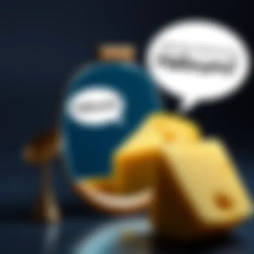 A piece of cheese looking into a mirror with a speech bubble saying 'Halloumi!'