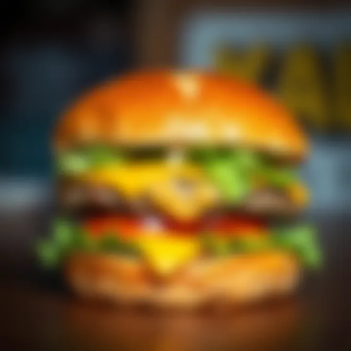 A close-up of a gourmet cheeseburger with fresh lettuce, tomato, and special sauce from McDonald's