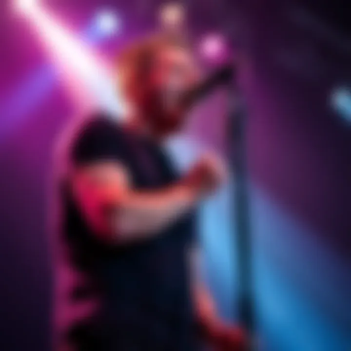 Chester Bennington passionately singing on stage with a microphone, connecting with the audience through his lyrics
