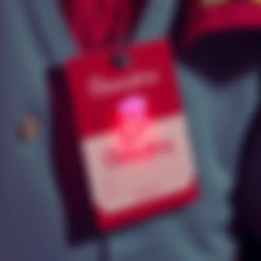 A 2002 Chick-fil-A employee badge featuring the iconic logo and a name tag with memories of the past.